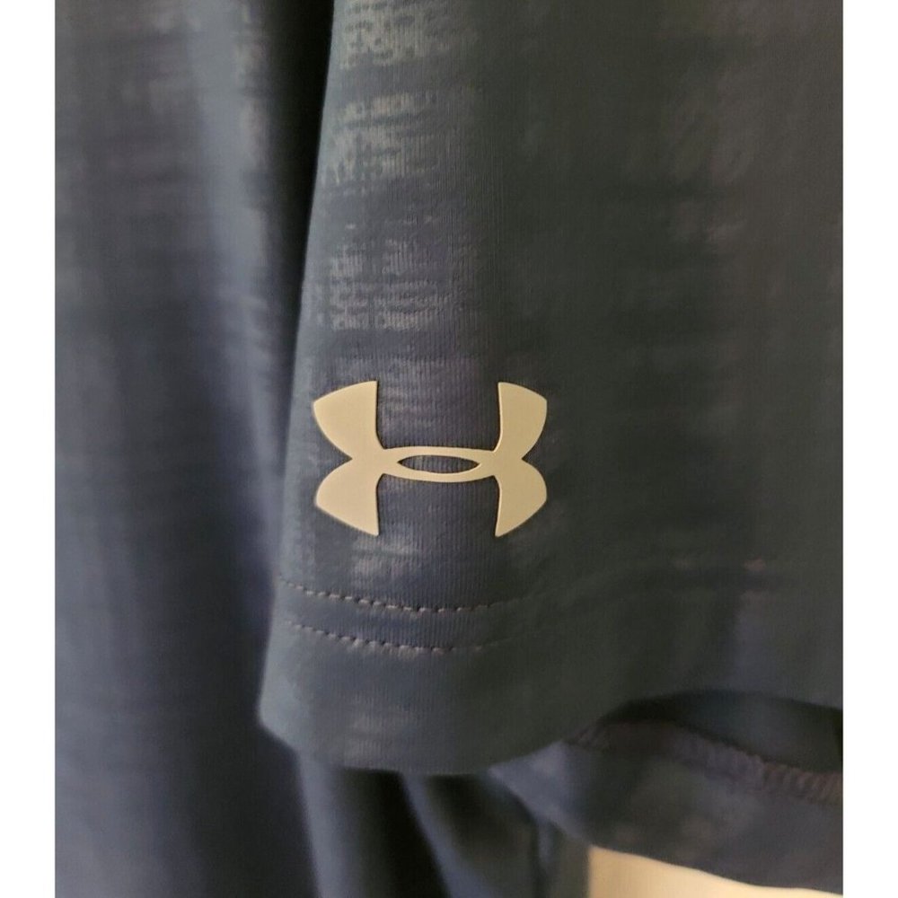Under Armour Mens Size Large Heat Gear Golf Polo Shirt Blue Short Sleeve Casual - Picture 3 of 10